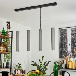 Suspension Stettler Noir, 4 lumières