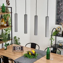 Suspension Stettler Noir, 4 lumières