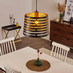 Suspension Strathmore Bois foncé, Noir, 1 lumière