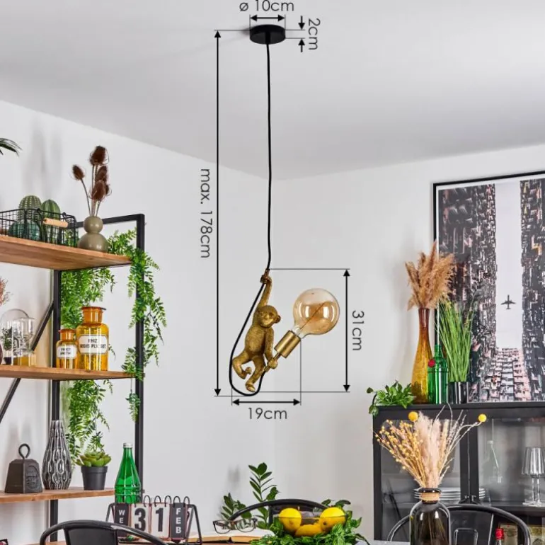 Suspension Suardi Or, Noir, 1 lumière