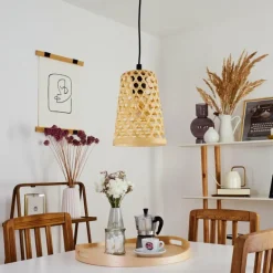 Suspension Sukhothai Noir, 1 lumière