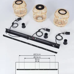 Suspension Sukhothai Noir, 3 lumières