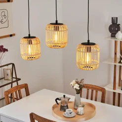 Suspension Sukhothai Noir, 3 lumières