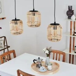 Suspension Sukhothai Noir, 3 lumières