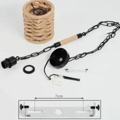 Suspension Sulzano Brun, Noir, 1 lumière