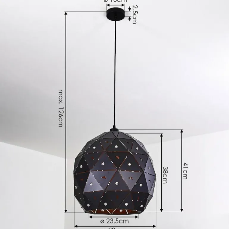 Suspension Sunasau Noir, 1 lumière