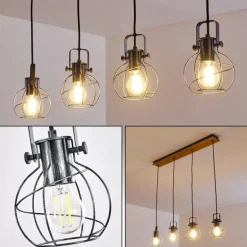 Suspension Sundsvall Brun, Noir, 4 lumières