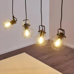 Suspension Sundsvall Brun, Noir, 4 lumières