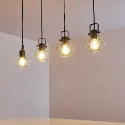 Suspension Sundsvall Brun, Noir, 4 lumières