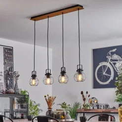 Suspension Sundsvall Écru, Noir, 4 lumières