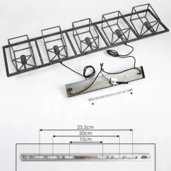Suspension Svene Gris, Noir, 5 lumières
