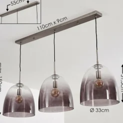 Suspension Taastrup Nickel mat, 3 lumières