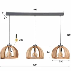 Suspension Tabua, 3 lumières