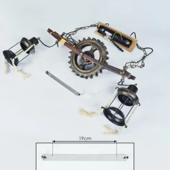 Suspension Taktak Vieux laiton, Bois foncé, 2 lumières