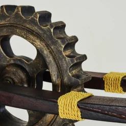 Suspension Taktak Vieux laiton, Bois foncé, 2 lumières