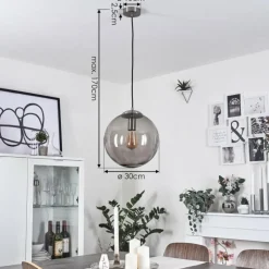 Suspension Talauta Nickel mat, 1 lumière