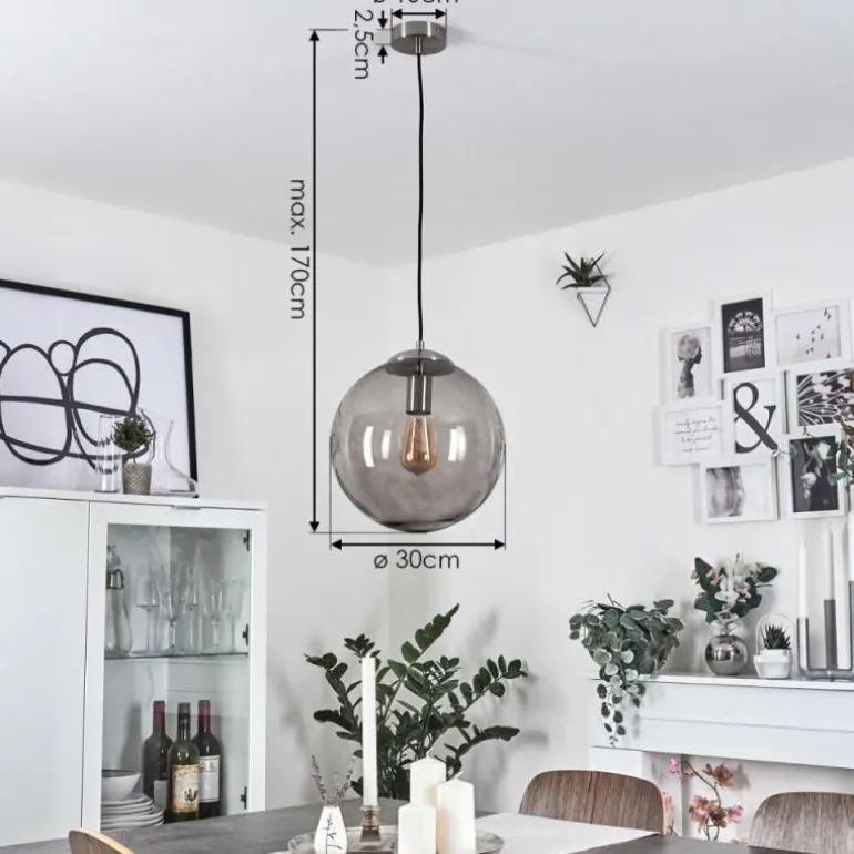 Suspension Talauta Nickel mat, 1 lumière