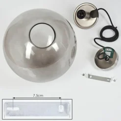 Suspension Talauta Nickel mat, 1 lumière