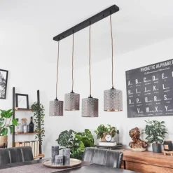 Suspension Tallaboa Brun, Noir, 4 lumières