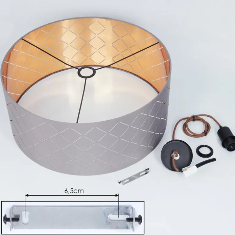 Suspension Tallaboa Gris, Cuivre, 1 lumière