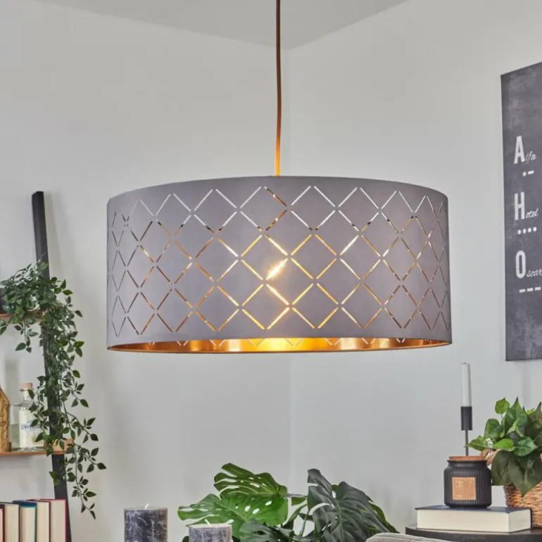 Suspension Tallaboa Gris, Cuivre, 1 lumière