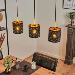 Suspension Tallaboa Noir, 3 lumières