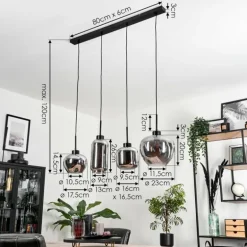 Suspension Talok Fumé, 4 lumières