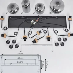 Suspension Talok Noir, 8 lumières