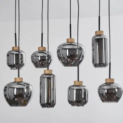 Suspension Talok Noir, 8 lumières