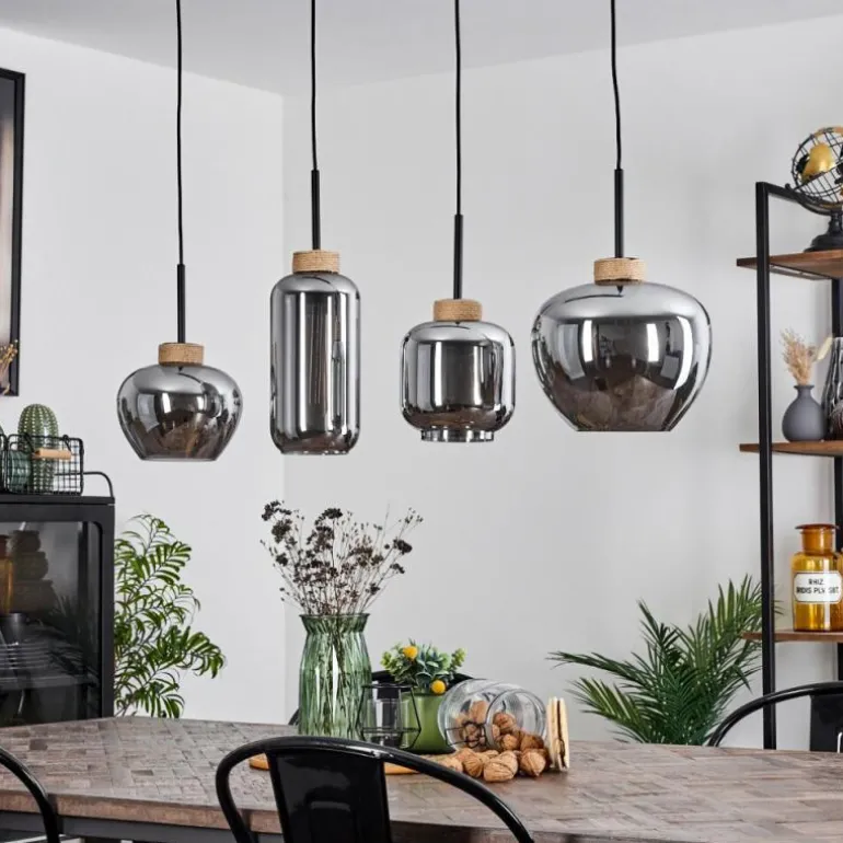 Suspension Talok Noir, 4 lumières