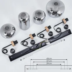 Suspension Talok Noir, 4 lumières