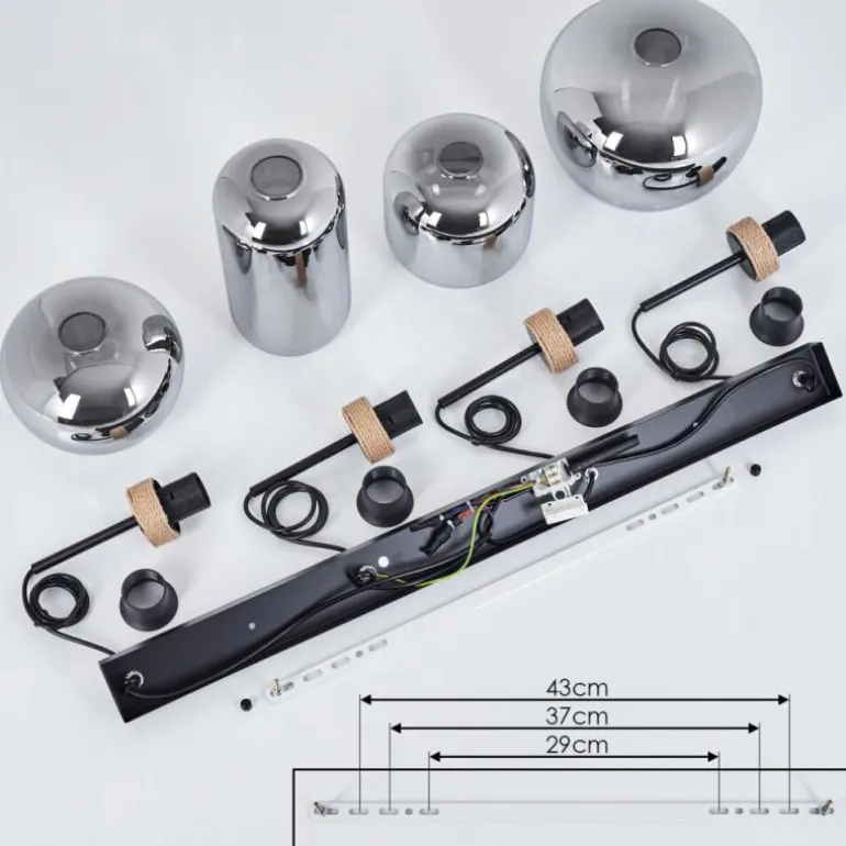 Suspension Talok Noir, 4 lumières