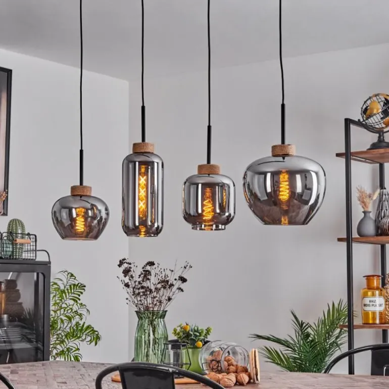 Suspension Talok Noir, 4 lumières