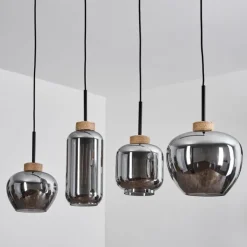 Suspension Talok Noir, 4 lumières