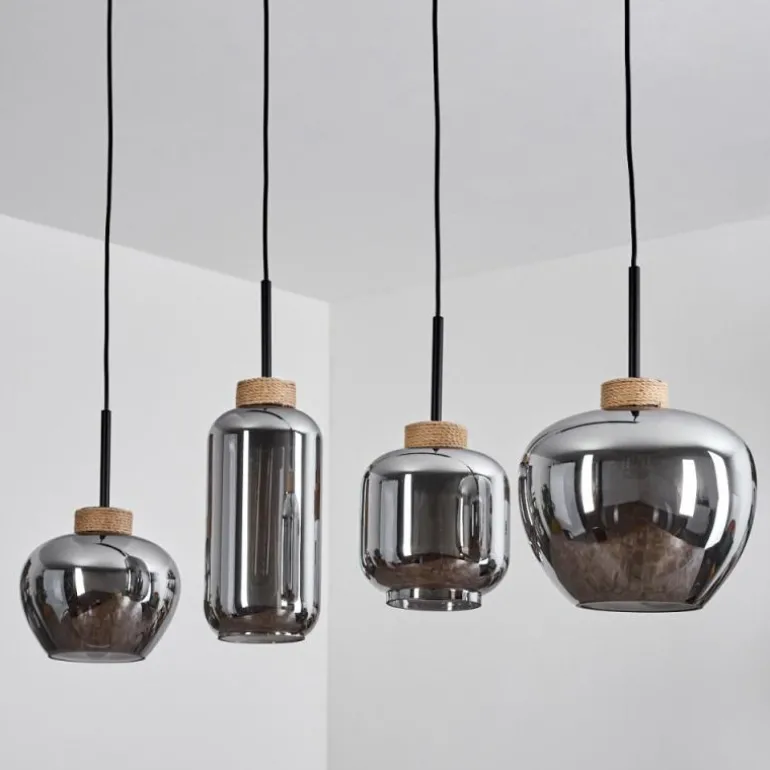 Suspension Talok Noir, 4 lumières