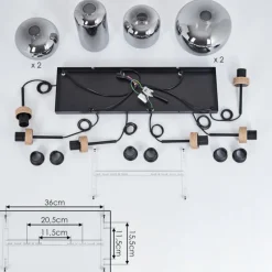 Suspension Talok Noir, 6 lumières