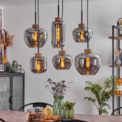 Suspension Talok Noir, 6 lumières