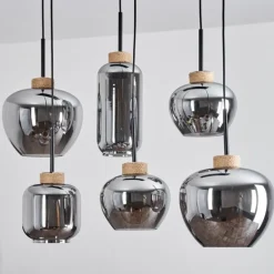 Suspension Talok Noir, 6 lumières