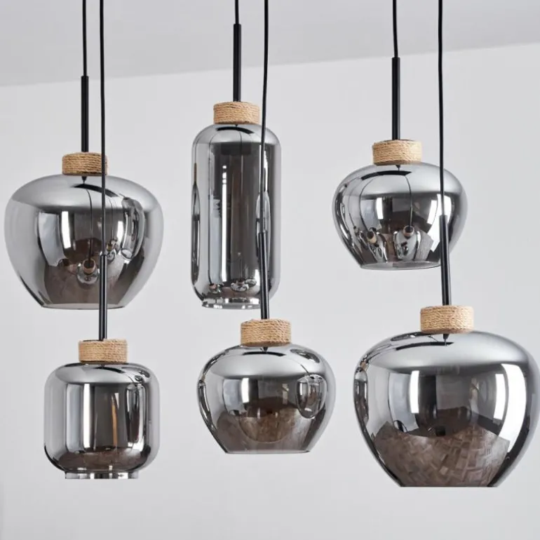 Suspension Talok Noir, 6 lumières