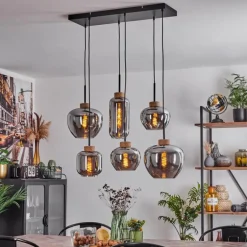 Suspension Talok Noir, 6 lumières