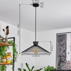 Suspension Tamins Noir, 1 lumière