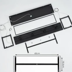 Suspension Tasan Noir, 4 lumières