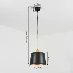 Suspension Tatodere Écru, Noir, 1 lumière