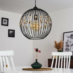 Suspension Tawasu Noir, 1 lumière