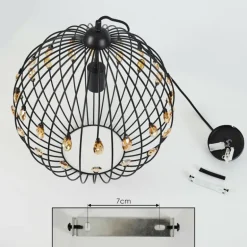 Suspension Tawasu Noir, 1 lumière