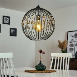 Suspension Tawasu Noir, 1 lumière