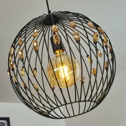 Suspension Tawasu Noir, 1 lumière