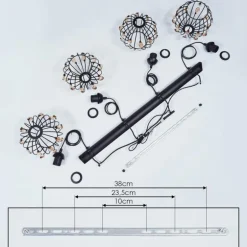 Suspension Tawasu Noir, 4 lumières