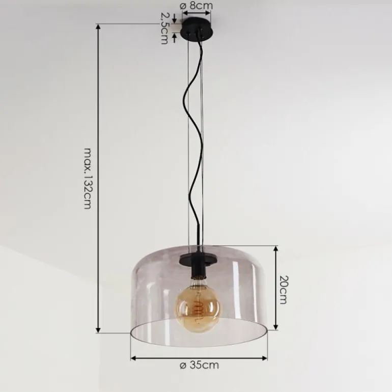 Suspension Tembotalo Noir, 1 lumière