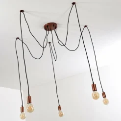 Suspension Tenna Cuivre, Noir, 5 lumières